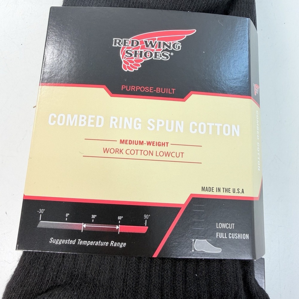 Red Wing Low Cut Work Socks. 6 Pair Of Black. X-Large Mens 12-15 - Picture 4 of 6